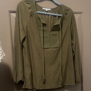 Daniel Rainn Olive Textured Blouse